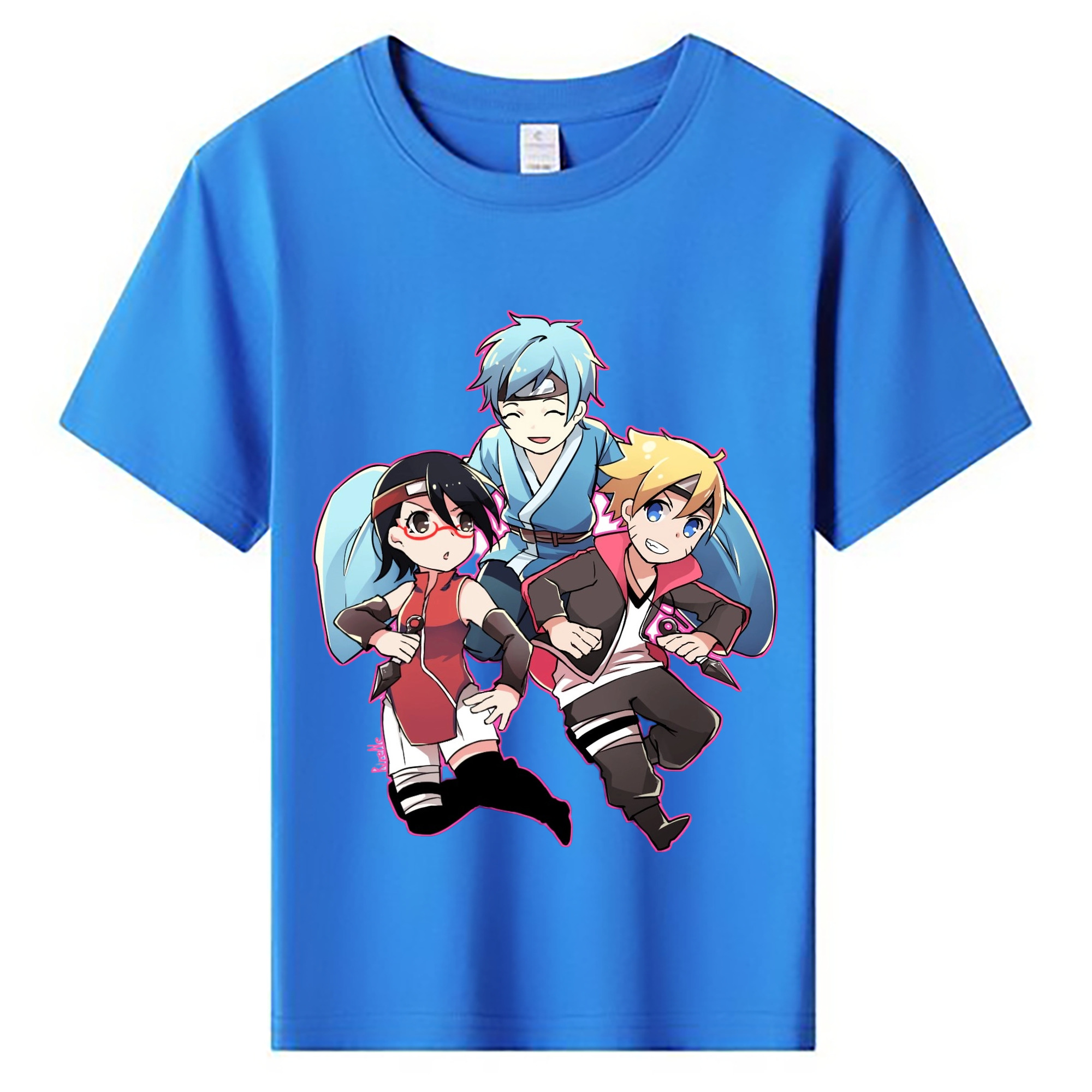 （画像用） NARUTO -ナルト- うちは サラダ Uchiha Sarada 綿100％キッズTシャツ（フロントプリント）